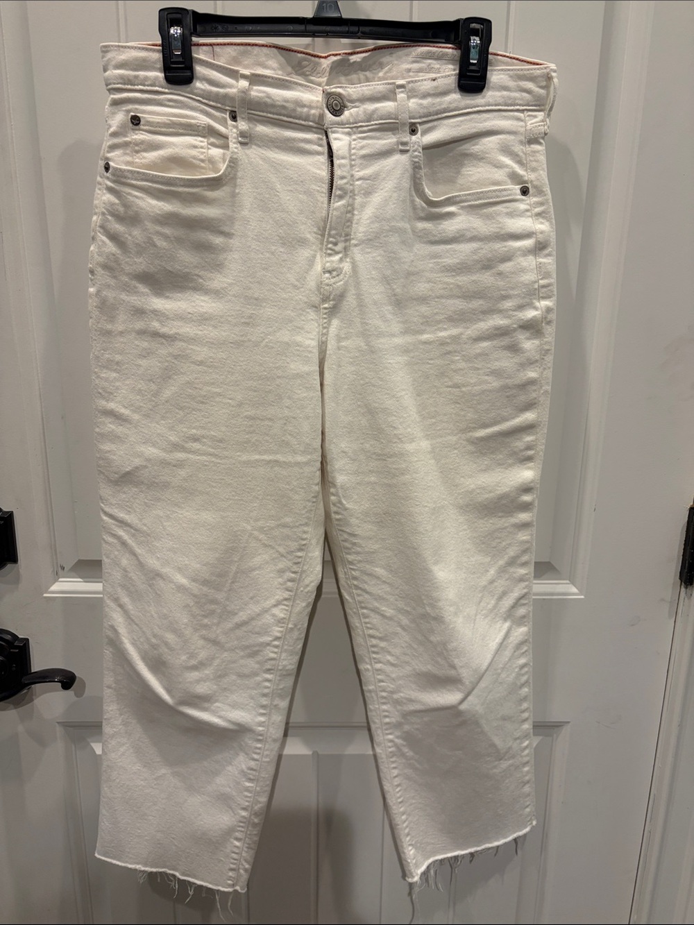 Eddie Bauer White Cropped Straight-Leg Jeans